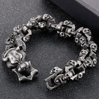 Punk Leopard Head Man Bracelet for Men Stainless Steel