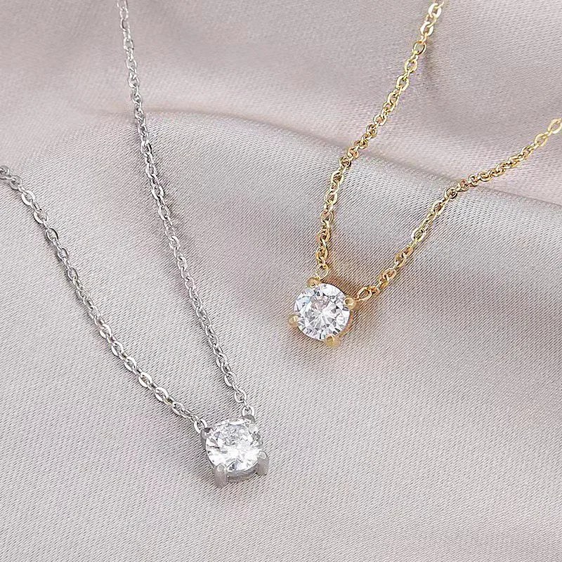 OXTAO Certified Moissanite Solitaire Necklace
