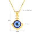 Szjinao 100% 18k Real Gold Evil Eye Necklace Hand