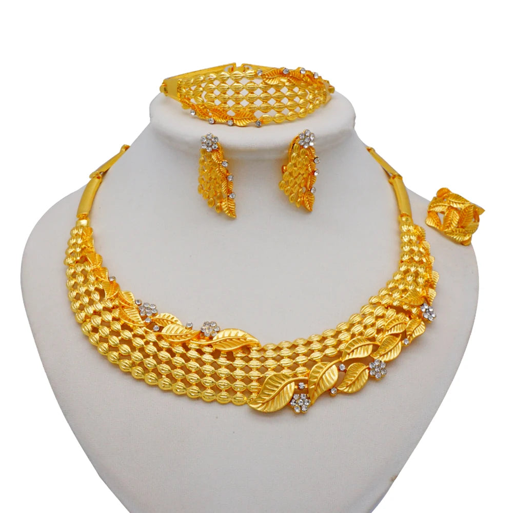 Dubai Women Gold Color Jewelry Sets African Wedding - BJ-993-V5
