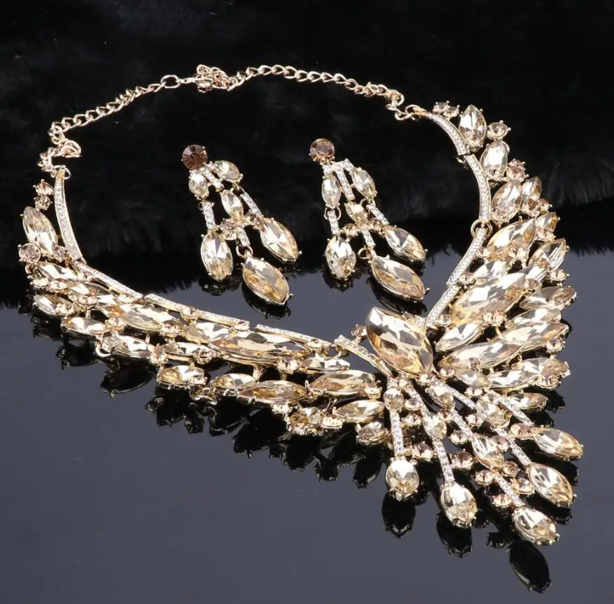 Crystal Bridal Jewelry Sets Wedding Party Costume