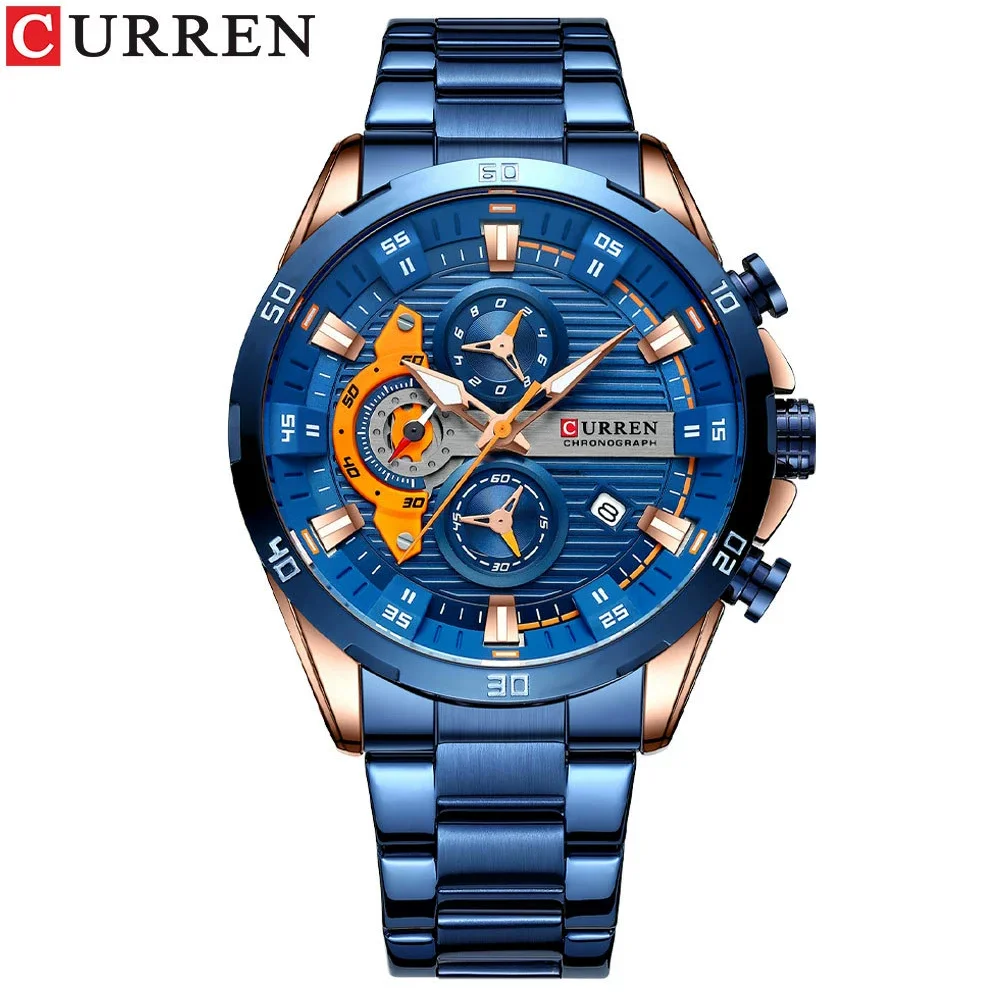 CURREN 8402 Creative Fashion Mens Business Casual - Blue
