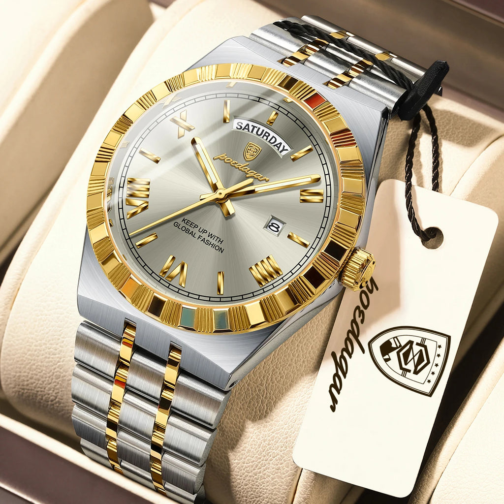 POEDAGAR Fashion Business Men's Watch Luminous