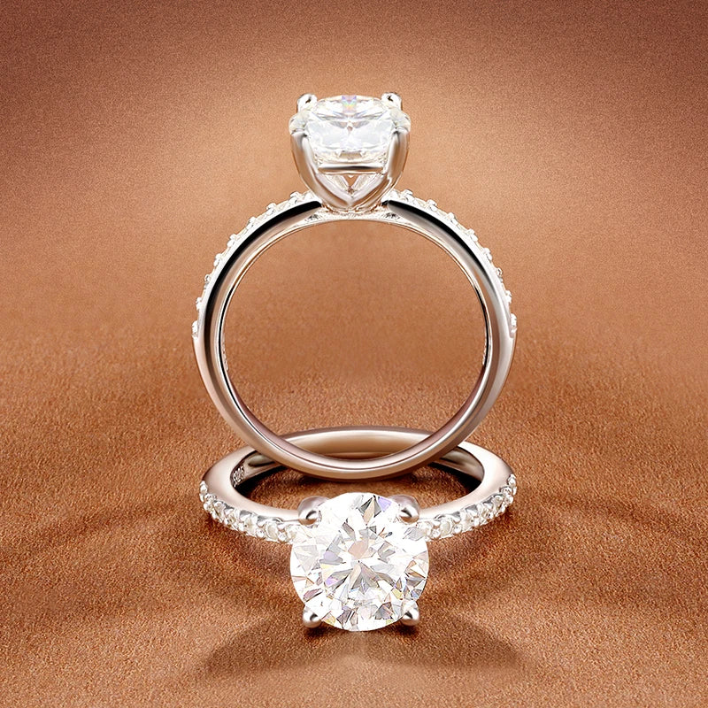 KNOBSPIN D VVS1 1-3ct Round Moissanite Ring 18K White