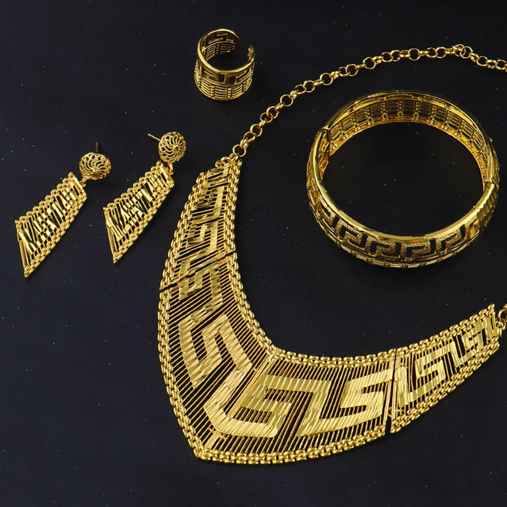 Fashion Woman Luxury 18K Gold Plated Jewelry Set