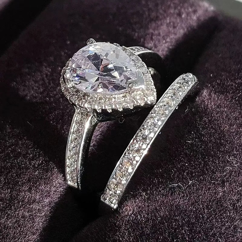 925 Sterling Silver New Women Ring Set Jewelry