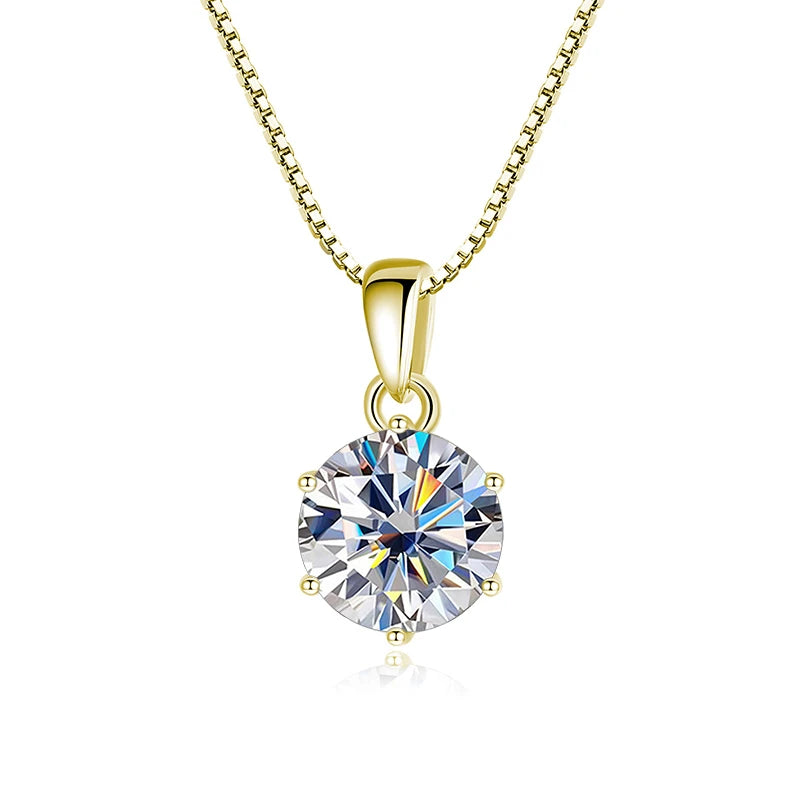 Butterflykiss 1 CT Real Moissanite Pendant Necklace - gold white / 45cm