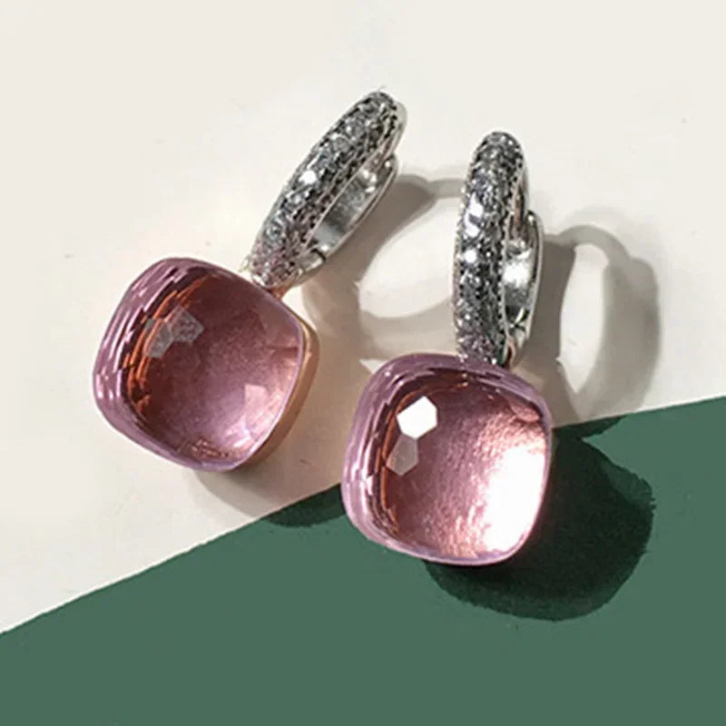 Pure 925 Sterling Silver Candy Style 21 Colors Pink - Clear pink
