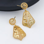 Luxury Gold Plated Necklace Earrings Bracelet Ring Set