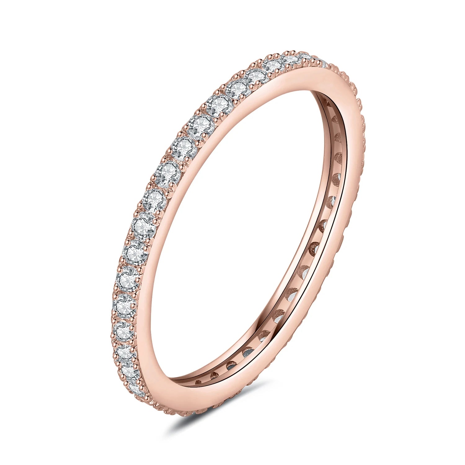 JewelryPalace Moissanite D Color Eternity Total 0.6ct - Rose Gold Plated / 8, Rose Gold Plated / 9, Rose Gold Plated / 5, Rose Gold Plated / 6, Rose Gold Plated / 7