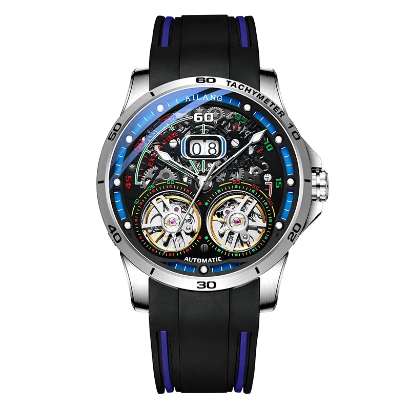 Ailang Men's Double Tourbillon Skeleton Automatic