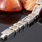 Casting Stainless Steel Man Bracelet Two Tone