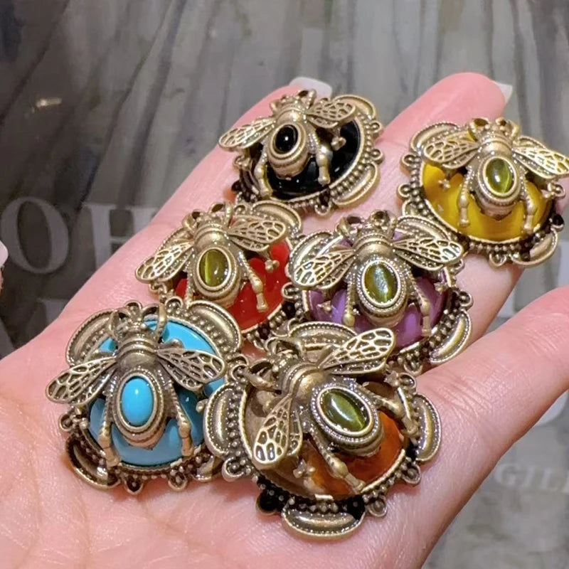 6 Colors Romantic Gold Color Black Honey Wax Bee Rings
