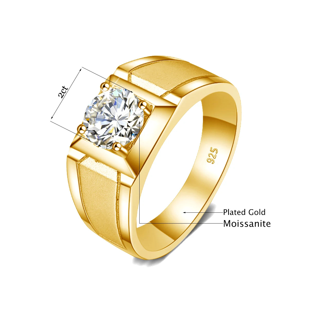 Sdoou 2 Ct Moissanite Rings Pass Diamond Test D