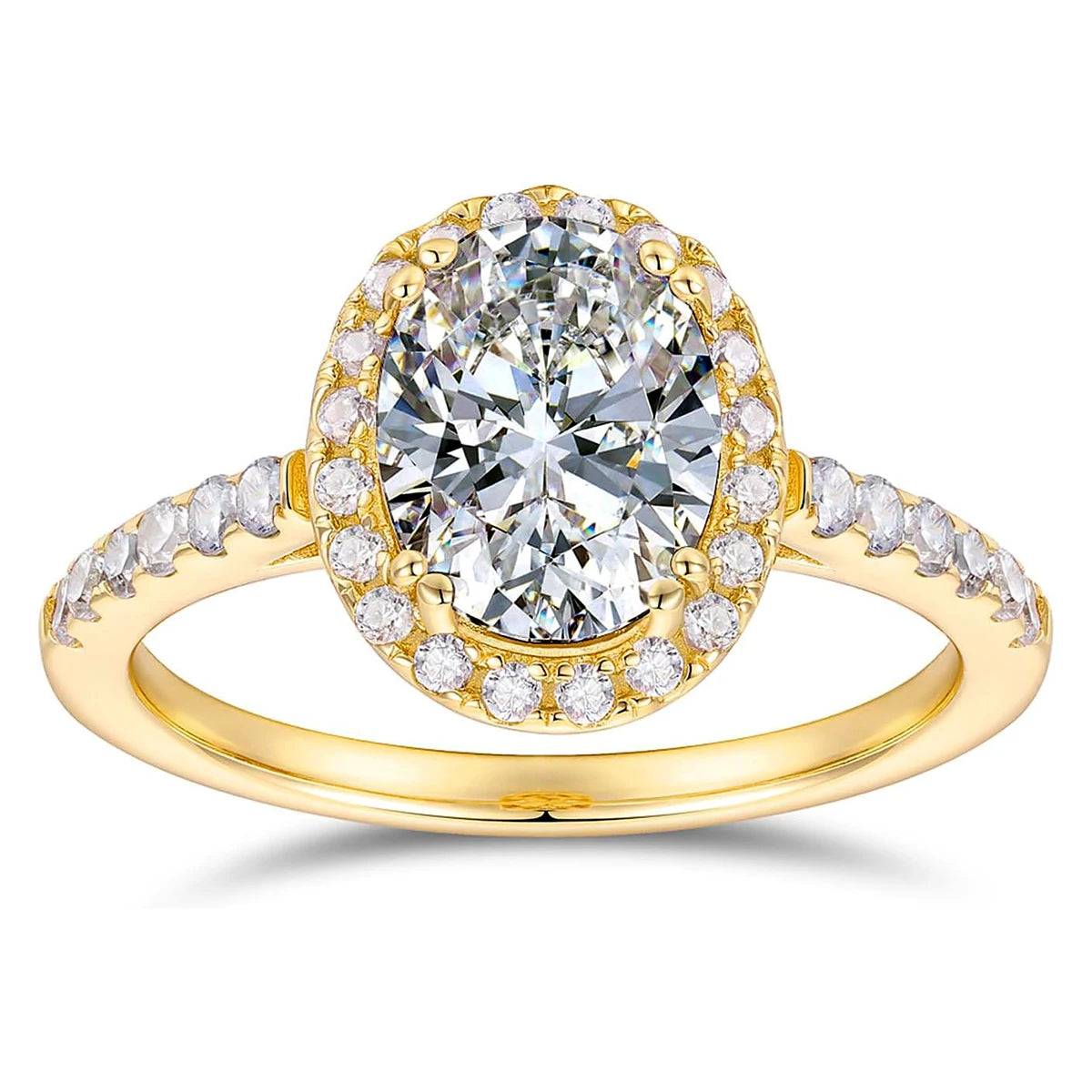 Firering 100% Real Oval Moissanite Ring 1-2ct.