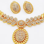 Women Necklaces Earrings Ring Bracelet 4Pcs Jewelry