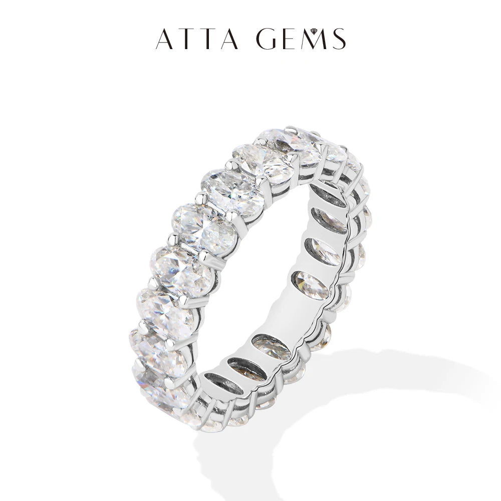 Attagems Moissanite Eternity Rings for Women Gold