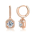 KNOBSPIN D Color Moissanite Earring 925 Sterling - rose gold color / 0.5ct zircon, rose gold color / 1ct zircon, rose gold color / 2ct zircon, rose gold color / 3ct zircon, rose gold color / 0.5ct moissanite, rose gold color / 1ct moissanite, rose gold color / 2ct moissanite, rose gold color / 3ct moissanite
