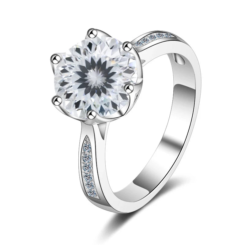 JoyceJelly Luxury 3ct D Color Moissanite Rings