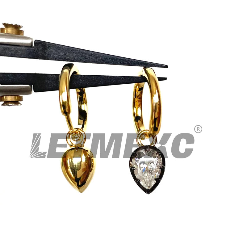 Letmexc Gypsy Style Pear Shape Moissanite 1 Carat