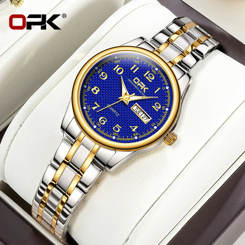 OPK 8110 Watch For Women Quartz Watch Waterproof - Women Gold Blue / Yes