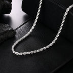 Hot Charms Fine 4MM Rope Chain 925 Sterling Silver
