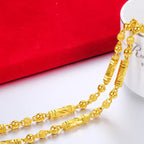 Men's Electroplated 18K Gold Necklace Hexagonal Buddha