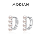 Modian Argent Sterling 925 Perle de Coquillage Géométrique
