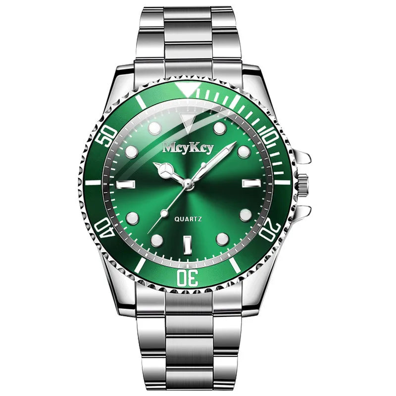 Fashion Men Business Watches Stainless Steel Band Men - United States / green