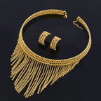 Vergoldetes handgestricktes Schmuckset für Damen