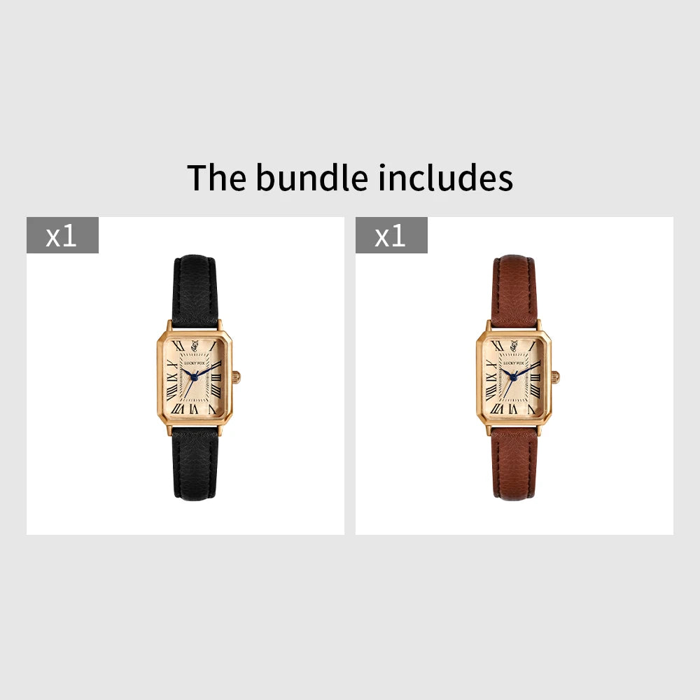Fashion Retro Digital Dial Casual Watches Square - Black and Brown