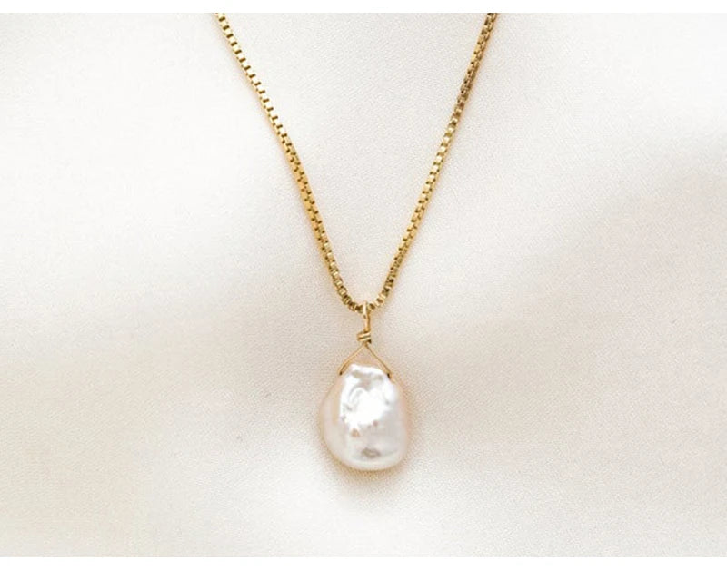 Natural Baroque Pearl Necklace Handmade Jewelry