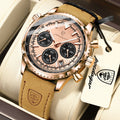 POEDAGAR Business Men Wristwatch Waterproof Luminous - 960 RoseGold Gold / China Mainland