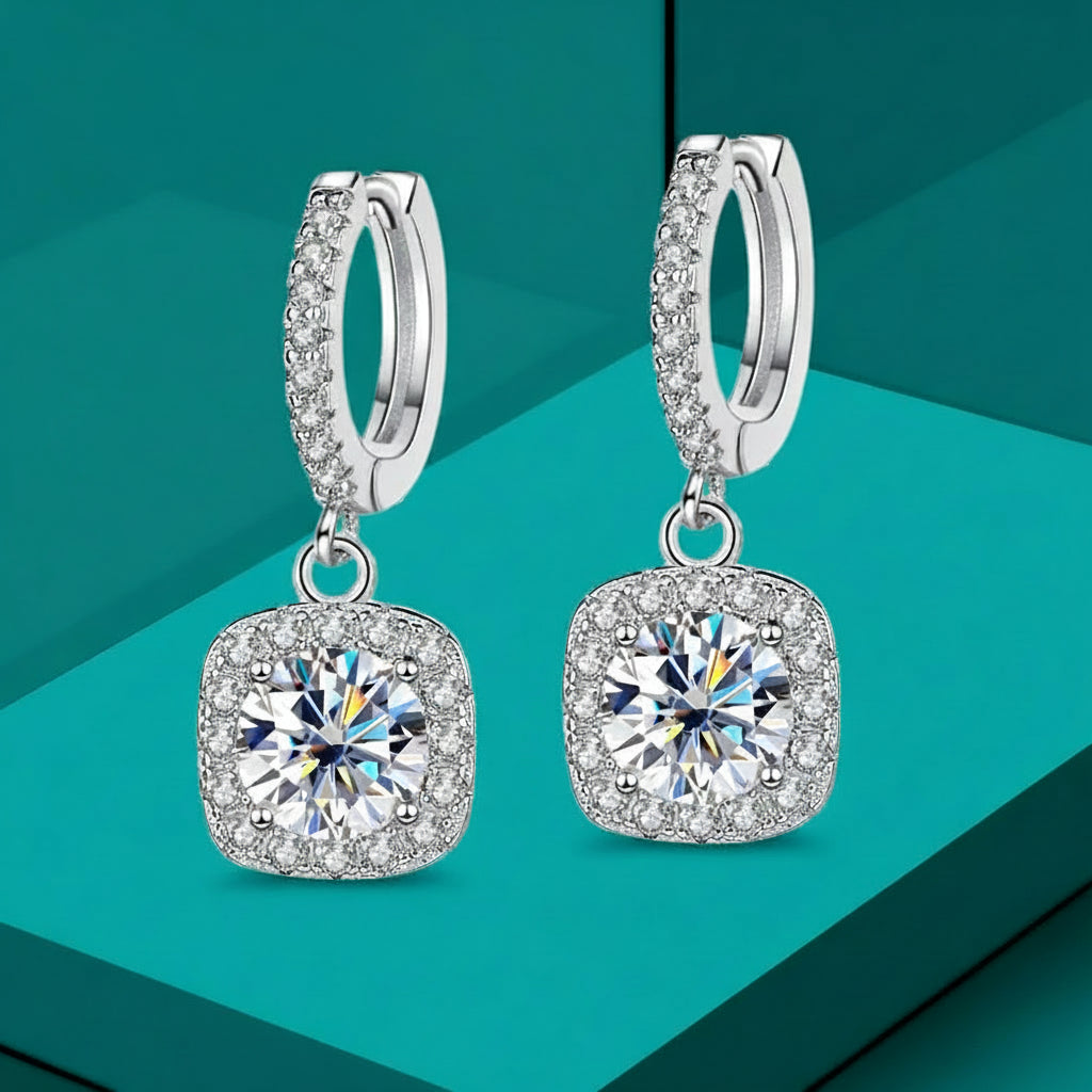 KNOBSPIN D Color Moissanite Earring 925 Sterling