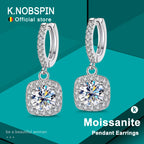 KNOBSPIN D Color Moissanite Earring 925 Sterling