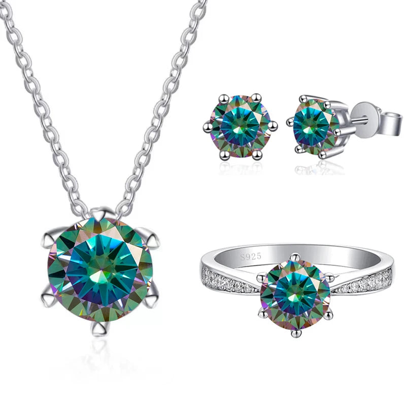 JoyceJelly Moissanite Jewelry Set With 1CT D Color