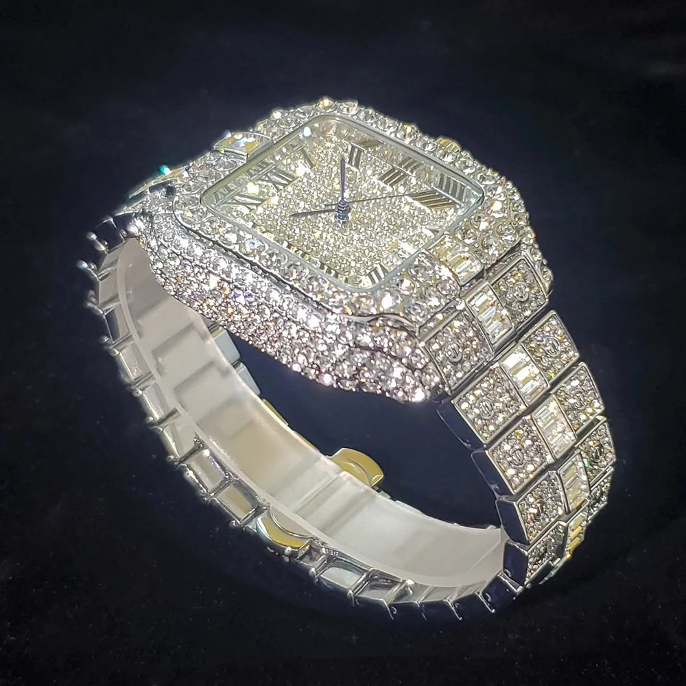 Luxury Diamond Watch for Men Hip Hop Style Bling Bling