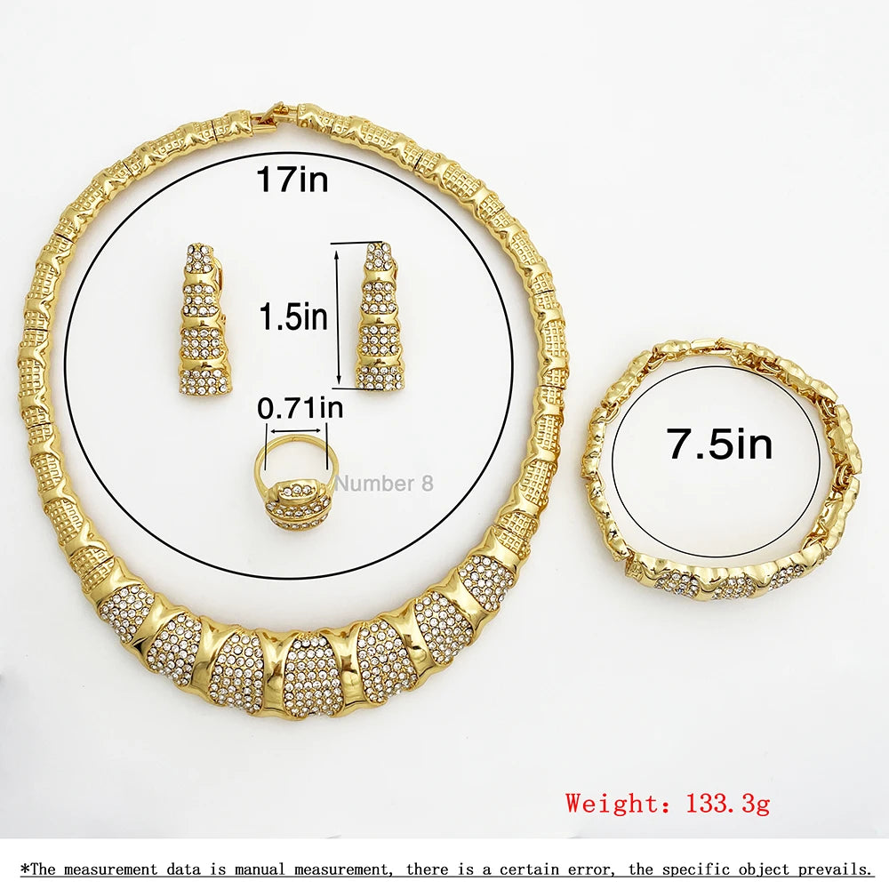 Dubai Jewelry Set For Women 18K Gold Plated Luxury.