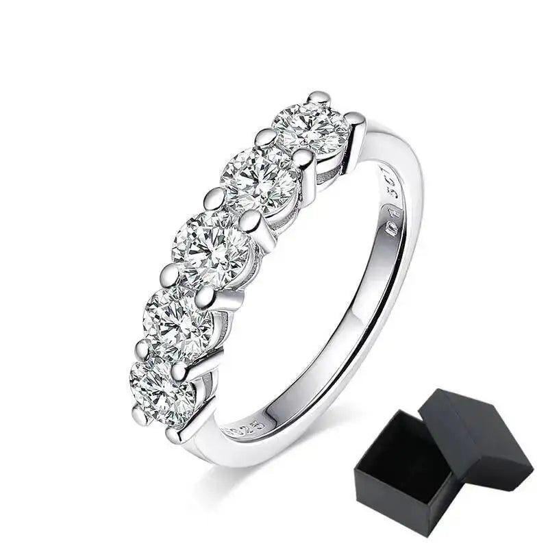SG White Gold D Color 4mm Moissanite Ring For
