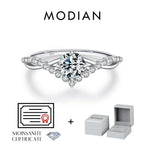 MODIAN Crown D Color Moissanite Ring Delicate Lab - MSR0032 / 9, MSR0032 / 7, MSR0032 / 8, MSR0032 / 5, MSR0032 / 6