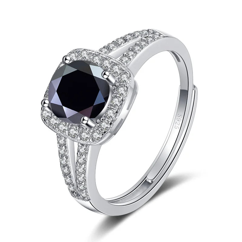 JoyceJelly 13-farbiger echter Moissanitring 1 Karat 6,5 MM