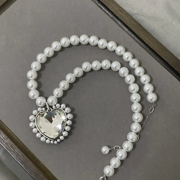 Love pearl necklace, women's light luxury versatil