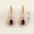 1 Pair Luxury Elegant Water Zirconia Earrings
