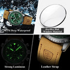 POEDAGAR Business Men Wristwatch Waterproof Luminous