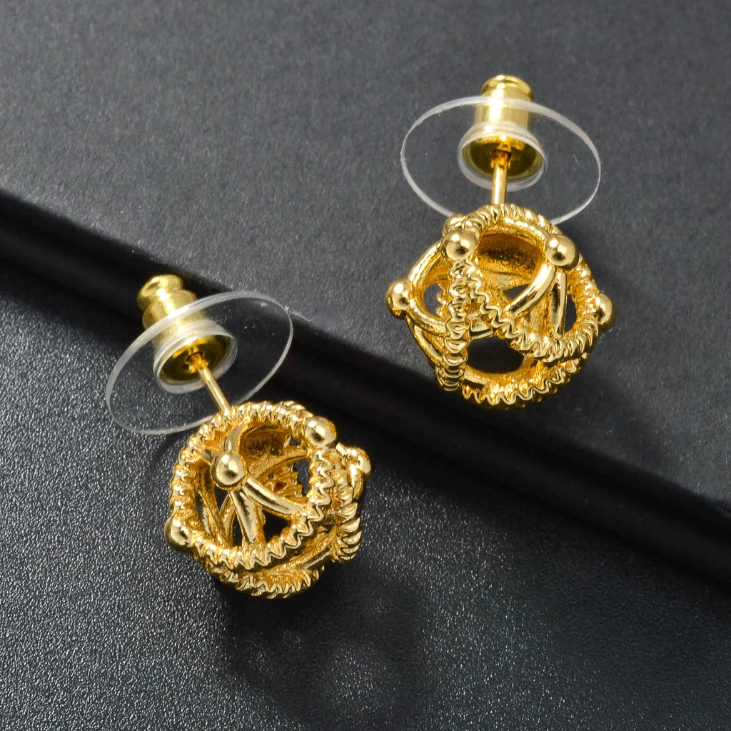 3PCS Jewelry Sets Fashion Pendant Gold Color Necklace