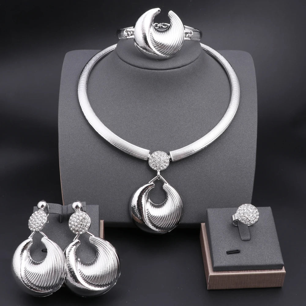 Dubai Schmuckset für Frauen versilbert Luxus