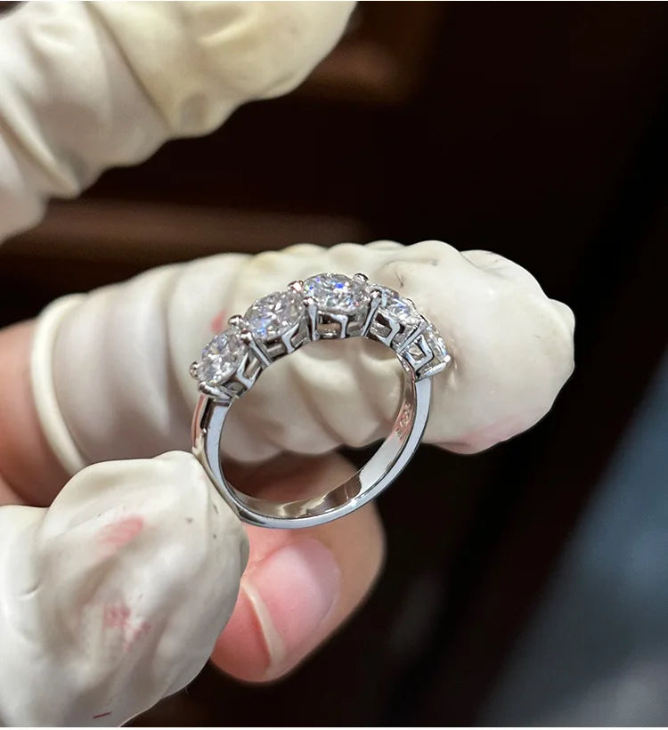 18k White Gold Rings Platinum PT950 Moissanite