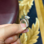 Lnngy 8mm 2ct runder Moissanit-Ring gesetzt mit