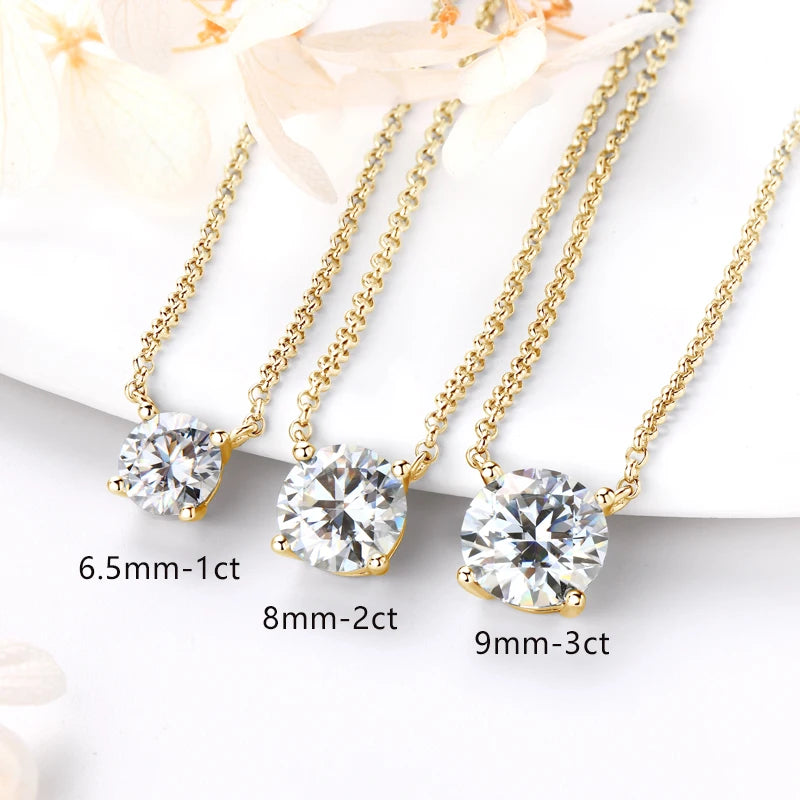 Lnngy 1CT 2CT 3CT Certified Moissanite Pendant