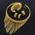 Vergoldetes handgestricktes Schmuckset für Damen
